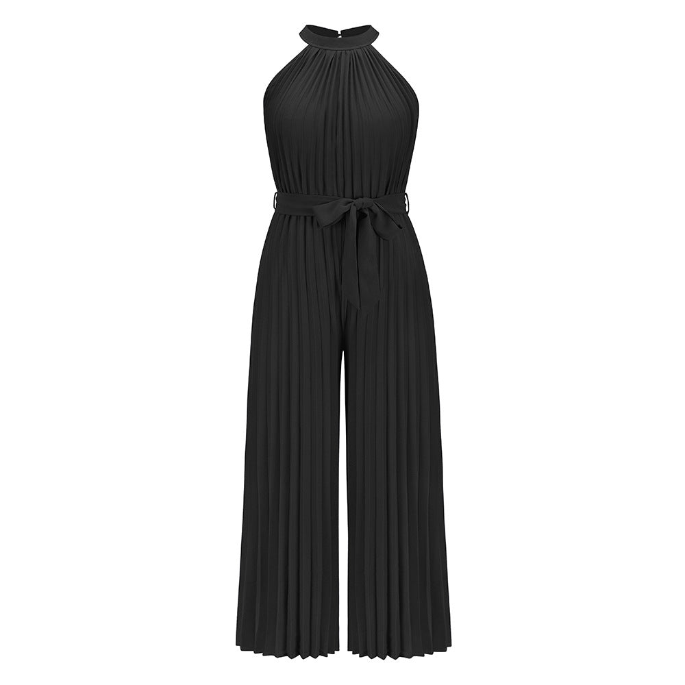 Livia - Plisserad Jumpsuit Med Bälte